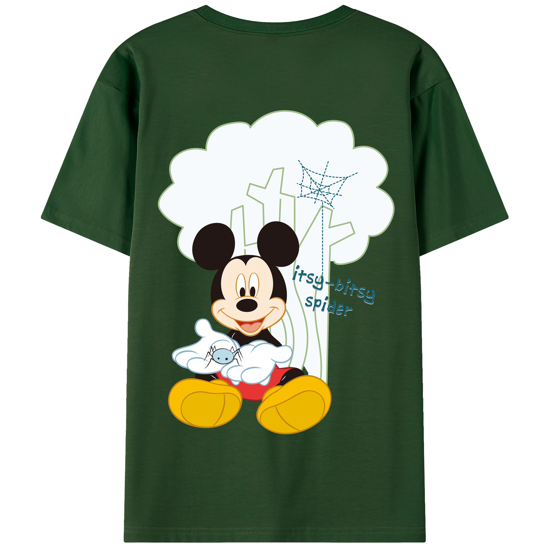 （画像用） ミッキーマウス Mickey Mouse 綿100％半袖Tシャツ（背面プリント）
